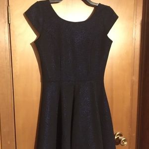 Snap black & blue leopard print cocktail dress